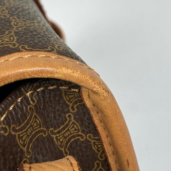 Celine Macadam Pattern Diagonal Canvas Shoulder Bag Brown - Picture 4 of 7